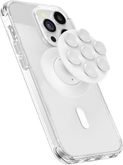 Hanaoops Handy-Griffe, Silikon Handy Ring Griffhalter, Multifunktionaler Finger Handy Halterung, Ausziehbarer Sockel und Griff für Smartphones und Tablets mit einem, Klappbar und Versenkbar (Weiß)