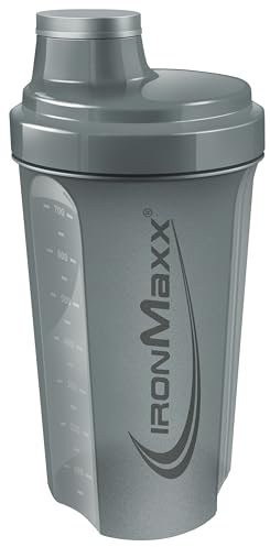 IronMaxx Eiweiß Shaker - Ash Grey 700ml | Proteinshaker mit Drehverschluss, Sieb & Mess-Skala | auslaufsicher, spülmaschinengeeignet & frei vom Weichmacher BPA & DEHP