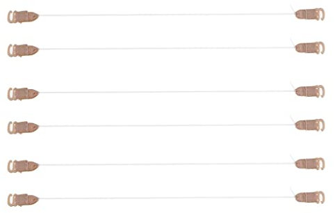 6 x elastische Angelschnur, Nylondraht mit Haken, für Perücken, Haarverlängerungen, Haarteile, Größe S