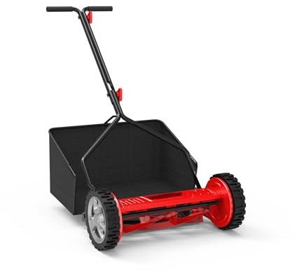Güde Spindelmäher GSPM 380 (Handrasenmäher, Schnittbreite 380 mm, Fangeinrichtung 35 l, stufenlose Schnitthöhenverstellung 12-42 mm, 5 rotierende Stahlmesser, leise, Mähleistung bis zu 400 m²)