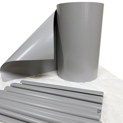 TENAX Twist 0,19 x 35 m Gris, Bande d’Occultation en PVC avec 25 Clips, Couverture Décorative pour la Protection des Clôtures à Panneaux, Portails, Balustrades, Balcons et Jardins