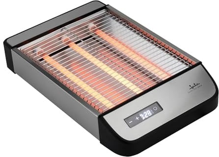 JATA JETT1590 - Tostapane Pane Orizzontale Tostapane piatto 3 resistenze al quarzo. Tattile. 1000 W. 6 livelli di tostatura. Tutti i tipi di pane, panini, … Finiture in acciaio inossidabile