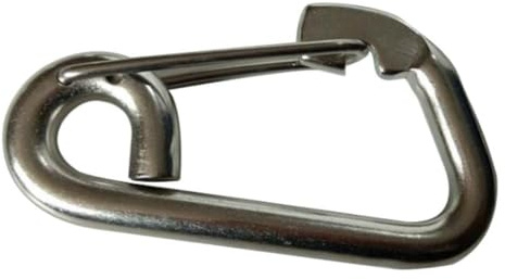 YIXANNX Versatile Stainless Steel Spring Snap Hook Boat Clip Reliable Heavy Duty Spring Snap Clip Sailing 8mm Lobster Claw Key Chain Keyring Carabina Karabiner