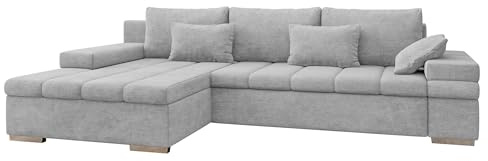 Mirjan24 Ecksofa Bangkok, Eckcouch mit Schlaffunktion und Bettkasten, Ecksofa für Wohnzimmer Gästezimmer Couch L-Form Wohnlandschaft (Lumo 65, Ecksofa Links)