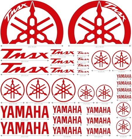 Adesivi Compatibili con Yamaha TMAX 500/530, colore rosso.