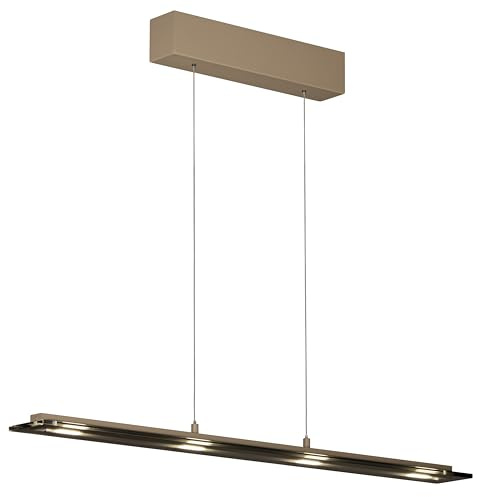 Pendelleuchte Torvi | dark-greige| mit Kabellift | L: 88 cm, B: 9 cm| Höhenverstellbar 70-180 cm| mit Taster stufenlos dimmbar| Farbtemperatureinstellung 3 Stufen| 4x LED 5W 2700 3350/4000 K | 2000 lm