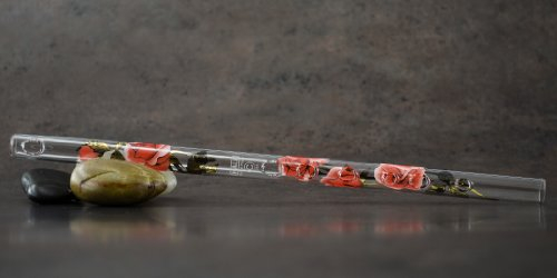 Hall Crystal Flöte 11200 – Inline Glas Piccolo in C Rose with Gold