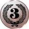 S.B.J - Sportland Pokal/Medaille Emblem, Motiv Zahl 3, Durchmesser 50 mm, Bronze