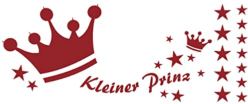 Samunshi® Wandtattoo Kleiner Prinz Wandaufkleber 40 x 16cm dunkelrot