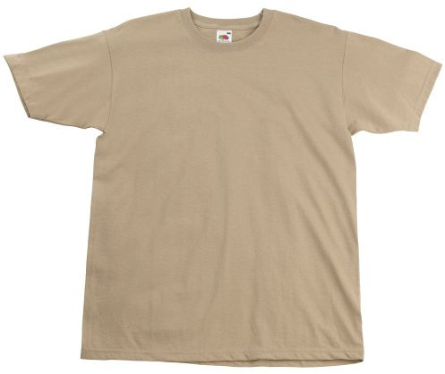 Fruit of The Loom Mens Super Premium Short Sleeve Crew Neck T-Shirt (2XL) (Khaki)