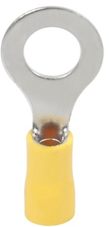 Terminali elettrici | Terminali a crimpare | Punta pre-isolata | Punte di cablaggio pre-isolate | Connettore elettrico | Terminale per cavo | Confezione da 10 capicorda rotonda pre|Isolee D.8mm Giallo