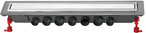 Wirquin 30723958 Caniveau douche à l'italienne Venisio Expert L.700 mm avec grille réversible en inox, chromé