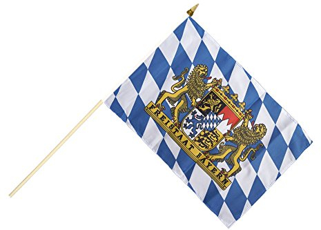 Flaggenfritze Stockflagge/Stockfahne Deutschland Bayern Freistaat + gratis Sticker