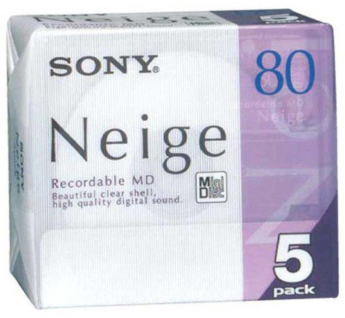 5 Sony Mini Disc Neige Sony MD 80 Minute Blank Minidisc