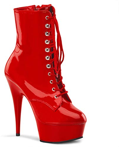 Pleaser DELIGHT-1020, Damen Stiefel, Rot (Red Pat/Red), 41 EU (8 UK)