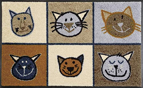 wash+dry Fußmatte, Miau Miau 50x75 cm, innen und außen, waschbar