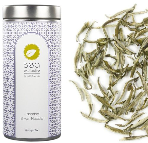 tea exclusive | Jasmine Silver Needle | Weißer Tee mit Jasmin | frisch, lieblicher & duftender Jasmintee aus China | Dose 50g