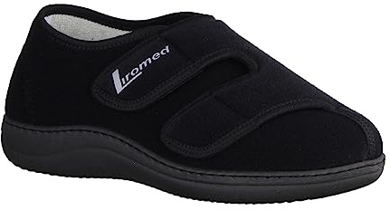 Liromed 476-20Z1 Schwarz - geschlossener Hausschuh - Herrenschuhe Prophylaxe Diabetiker, Schwarz