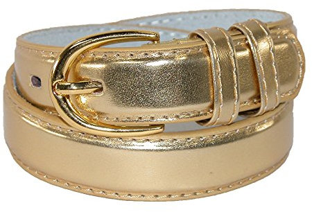 CTM Kindergürtel aus Leder, 2,5 cm, 2 Stück Gr. 42, gold
