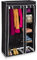 Relaxdays Stoffschrank, mit Kleiderstange & 5 Fächern, HBT: 174 x 107 x 42,5 cm, stabiler Faltschrank mit Bezug, schwarz