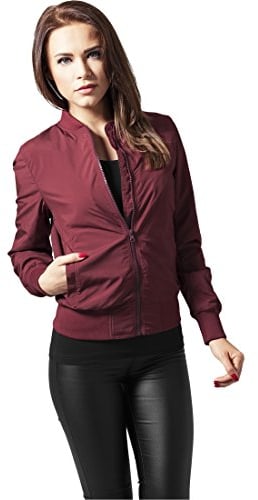 Urban Classics Damen Dames Light Bomber Jacket Jacke, Red (Burgundy 606), M EU