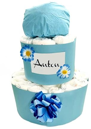 Windeltorte | Windeltorte mit Namen | Babygeschenk personalisiert mit Namen