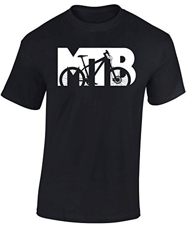 Baddery Fahrrad T-Shirt Herren : MTB - Mountainbike Shirt (Schwarz L)
