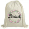 ShirtStreet Braut Security Junggesellinnenabschied JGA natur Turnbeutel Rucksack Gymsac Blumenkranz Braut, Größe: onesize,natur