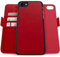 Dreem Fibonacci 2in1 Handyhülle Flipcase für iPhone SE 3 (2022), SE 2, & 8/7 | Magnetisches iPhone Case | TPU Etui Lederhülle Schutzhülle, RFID Schutz, Veganes Kunstleder, Geschenkbox | Rot