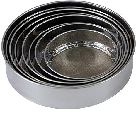 Simpa 8PC Multi-Purpose Stainless Steel Sieve Sifting Strainer Mesh Drum Set - 15/17.5/19/21/22.5/24/25.5/27cm - Ideal for Food Preparation, Cooking & Baking.