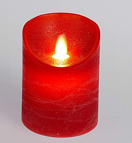 formano LED Kerze MODERN RED H. 10cm D. 7cm rot mit beweglicher Flamme W19