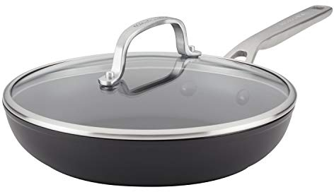 KitchenAid Hard Anodized Induction Nonstick Fry Pan/Skillet with Lid, 10 Inch, Matte Black