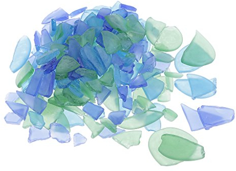 Milageto Beach Stones 500g - Frosted Clear Sea Glass, Mixed Colour Stones für Schmuck und Dekoration, DIY Handwerk, 1-4 cm