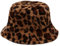 VALICLUD Fischerhut Mit Leopardenmuster - Flauschiger Eimerhut Für Damen, Wilder Reise-Hut, Künstliche Beckenabdeckung Aus Polyester