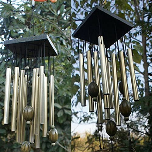 Unknows Windspiel, 1 x großes Windspiel, Glocken, Kupferrohre, Outdoor, Hof, Garten, Heimdekoration, Ornament, tiefes Klangspiel