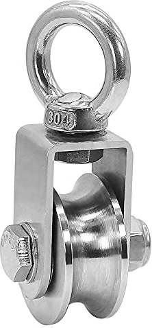 Umlenkrollen, Schalen Riemenscheibe Roller, Riemenscheibe aus Edelstahl, Einfache Riemenscheibe, Flaschenzug Einzelsatz, Für Seile und Stahlseile, mit Einer Tragfähigkeit von 300 kg