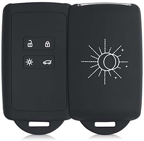kwmobile Funda de Silicona Compatible con Renault Llave de Coche Smart Key - Carcasa para Llave de Coche - Case para Mando de automóvil Soy y Luna