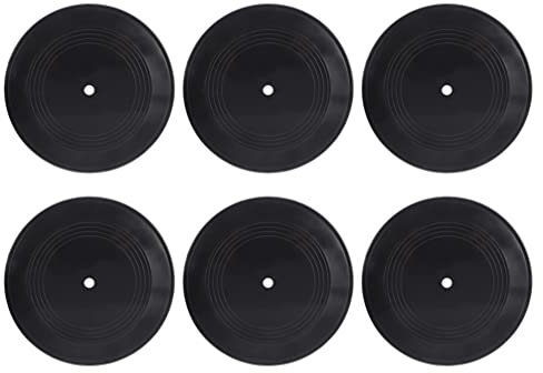 Garneck 6 Stück leere Vinyl-Schallplatten, gefälschte Dekoration, trendige Musikräume, Vinyl-Schallplatten, Wanddekoration, Zuhause, Wohnzimmer, Wandkunst, Dekorationen, Schwarz