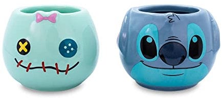 Disney Lilo & Stitch Scrump and Stitch - Mini tazas de cerámica esculpidas | Juego de 2