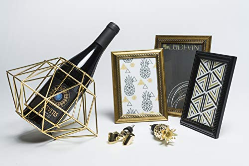 LUDI-VIN Porte Bouteille Diamant métal Finition Dorée 14152A Medium