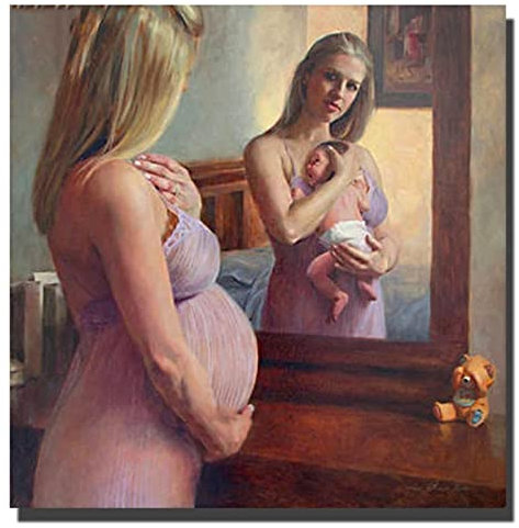 5D DIY Diamant Peinture Point De Croix Kit, Enceinte Mère Fantaisie Bébé 40x40cm Diamond Painting D'artisanat,Broderie Diamant Kit de Forage Complet,Peinture Diamant Adulte,pour Sticker Mural Décor