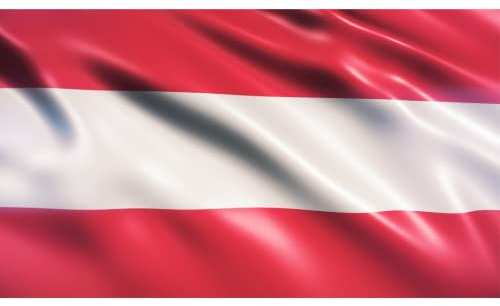 ioKioy Premium Österreich Flagge - 100 x 150 cm - robuster und witterungsbeständiges Schiffsflaggentuch bzw. Bootsfahne, Polyesterwirkware 170g/m² Stoffgewicht - mit Ösen