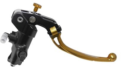 Pompa Freno Forgiata 19X18 Con Corpo Pompa Anodizzato Nero, Leva Snodata Lunga Oro (Pomello+Leva) per Ducati Monster 795 dal 2010 al 2015, CC 796