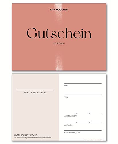 Frank Paperman® | 120x Gutschein für Kunden | Salon und Studio | Gutscheine zum selber Ausfüllen als Beauty Gutschein Vordruck im Format DIN A6