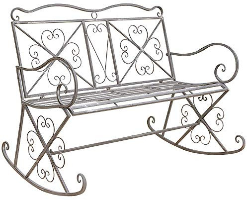 Haushalt GCourtyard Schaukelstuhl aus Metall, Vintage Alter Hohl Doppelschaukelstuhl, Outdoor-Möbel Balkon Schaukelsitz, Geeignet für Hinterhof, Rasen, Balkon
