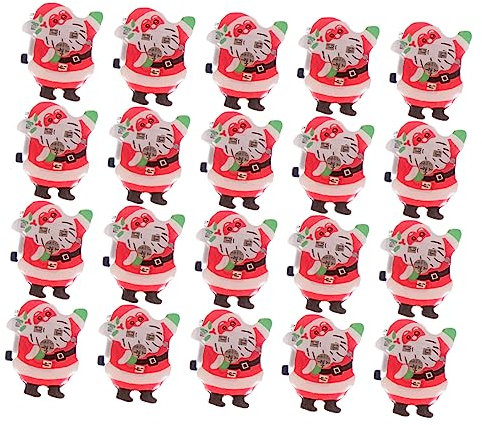 jojofuny LED 25 Stück Led-Weihnachtsmann-Broschen Led-Leuchtende Abzeichen Leuchtende Emaille-Pins Dekoartikel Led-Blitz Ältere Weihnachtsbroschen Weihnachtsmann-Broschen
