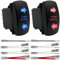MKBKLLJY 2St. Blinker-Wippschalter 7-polig ON-Off-ON 12V 20A DPDT Kippschalter Blau/Rot LED Licht mit Überbrückungskabel Set für ARB Carling NARVA 4x4 UTV ATV RZR SXS