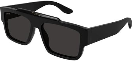 Gucci GG1460S Brille, Black-Black-Grey, 56 für Herren, Schwarz/Schwarz/Grau, 56