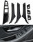 7-teiliges Türgriff-Set für BMW 5er F10 F11 520 530, Fensterschalter-Armlehne auf der Fahrerseite + Beifahrertür-Zuggriff + Fensterschalter-Abdeckungen für 523 525 528 535 (2010–2016)–Schwarz