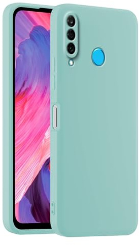 HULLIN Custodia per Telefono in Silicone Colorato, Adatta per HUAWEI P30 Lite (6.15) - Ciano chiaro